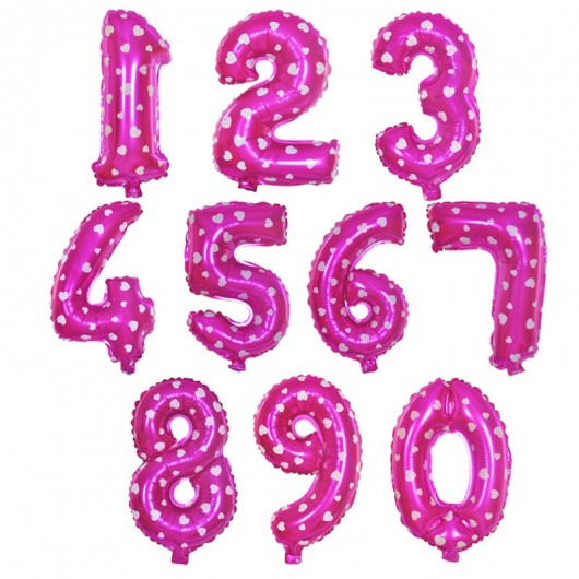 Купить Шар Цифра, сердце Розовый 102 см - магазин воздушных шариков