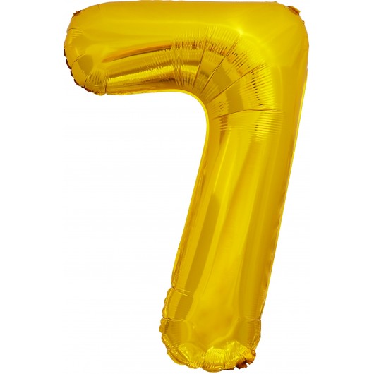 Купить Фольгированный шар Цифра, 7 Золото - магазин воздушных шариков