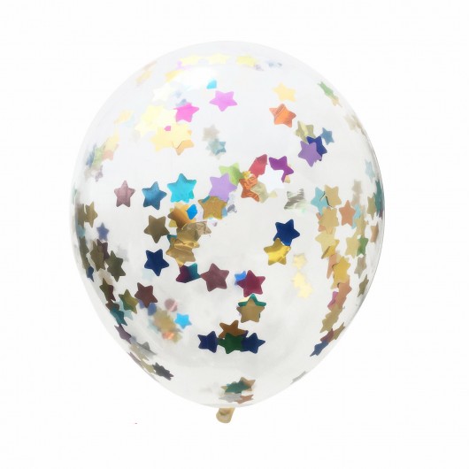 Купить Шар с конфетти ( звезды разноцветные) - магазин воздушных шариков