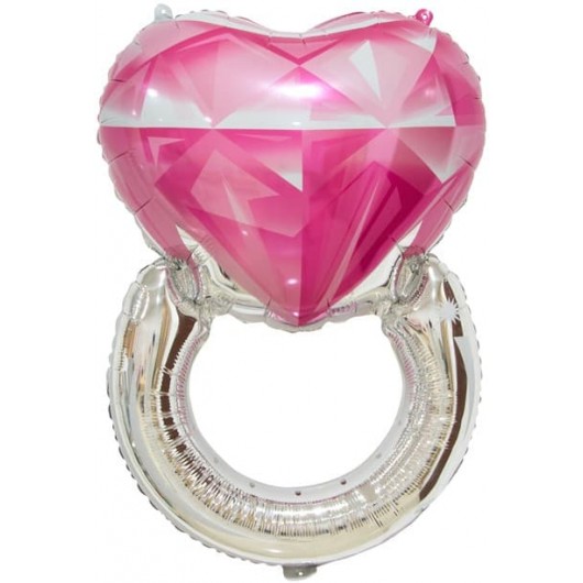 Купить Шар Сердце Кольцо с бриллиантом - магазин воздушных шариков