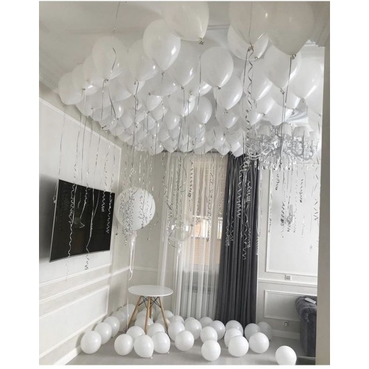 Купить Воздушные шары под потолок белый - магазин воздушных шариков