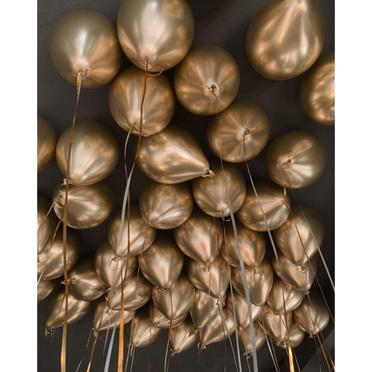 Купить Шары под потолок хром золото - магазин воздушных шариков