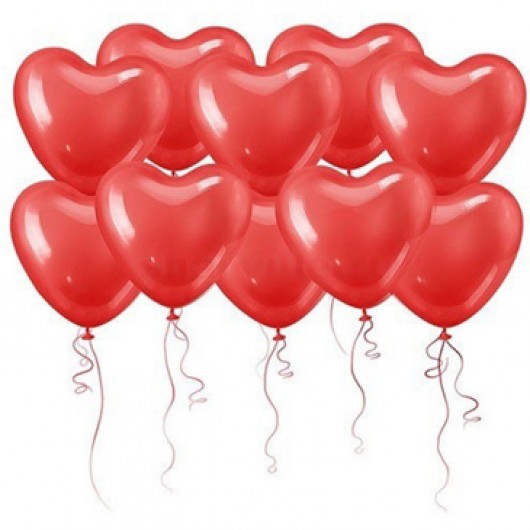 Купить Шары под потолок, сердца красные - магазин воздушных шариков