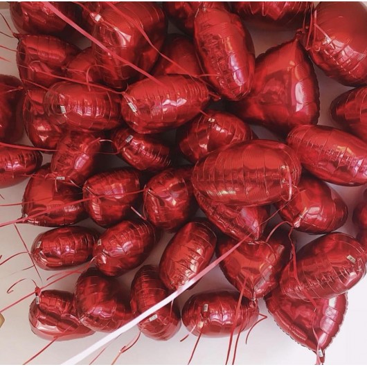 Купить Шары под потолок фольгированные сердца - магазин воздушных шариков