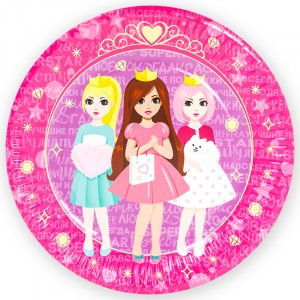 Тарелки Куклы-принцессы 6 шт. 23 см