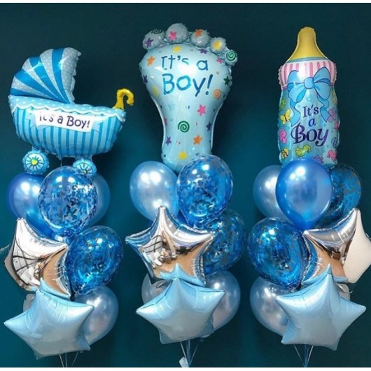 Купить Гелиевые шары на выписку мальчика - магазин воздушных шариков