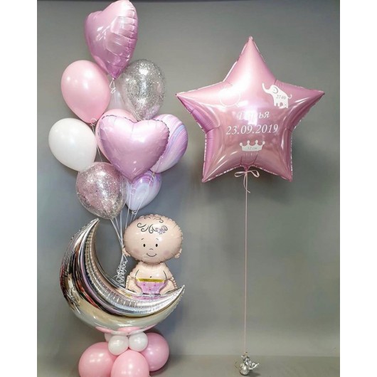 Купить Фонтан шаров девочка - магазин воздушных шариков